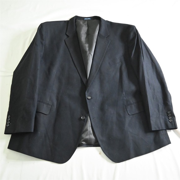 NEW Stafford 58R Big Black Linen Cotton Classic Fit Blazer Sport Coat Jacket